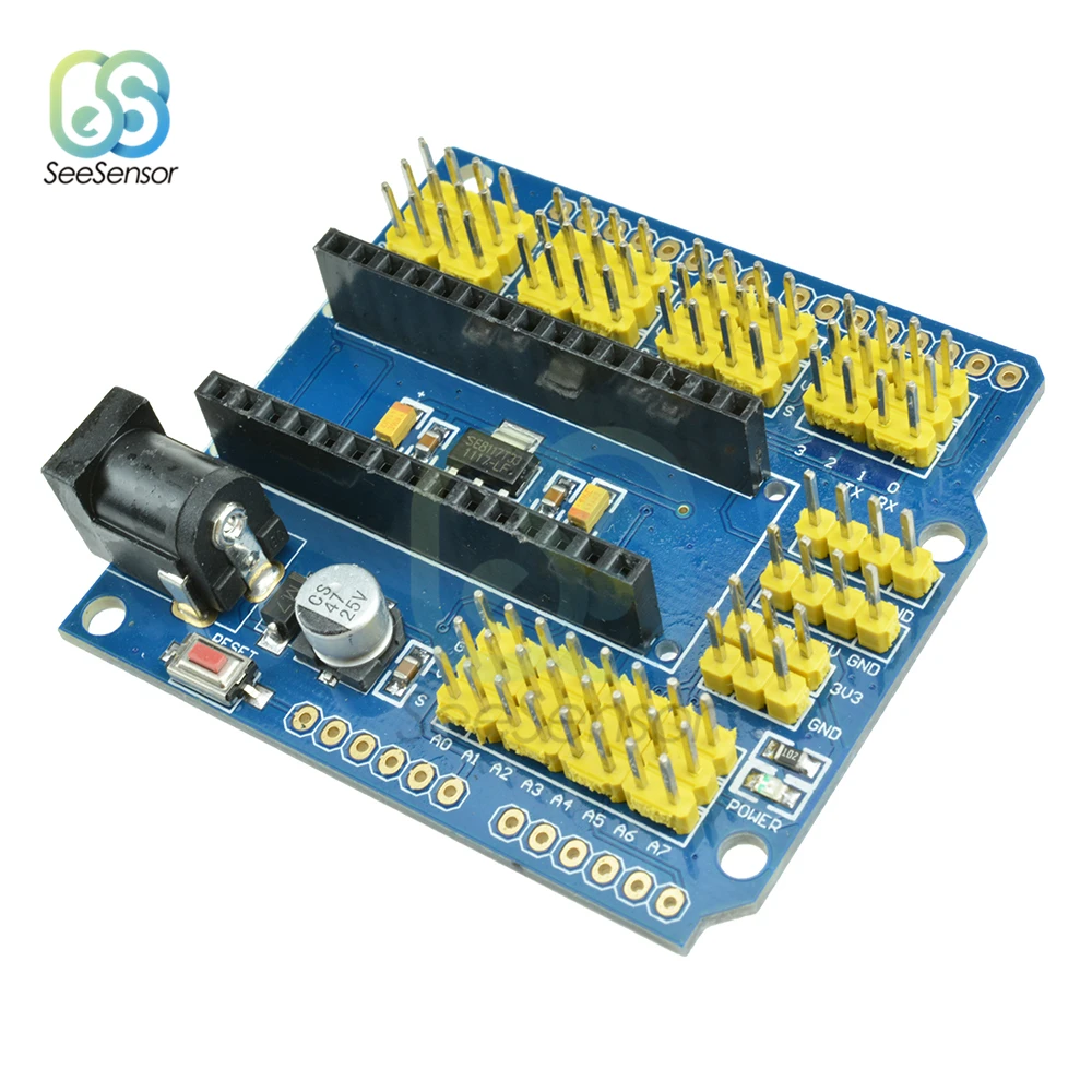 Плата совместимая с контроллером NANO I/O датчик расширения Shield Module для Arduino UNO R3 Nano
