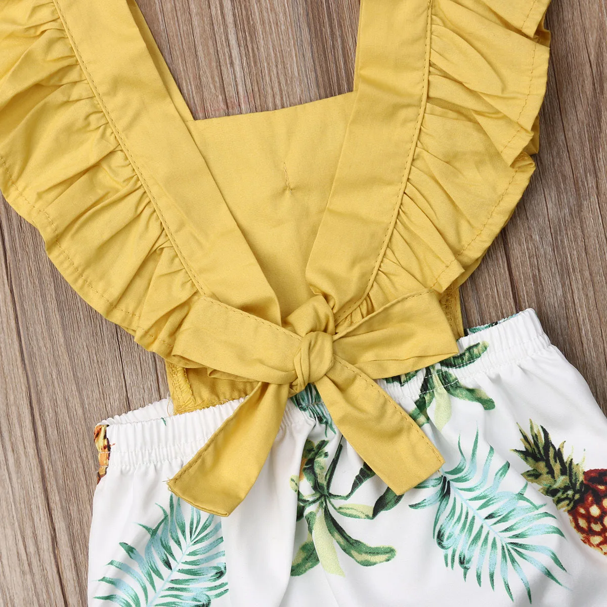 Боди с принтом ананаса лето 2019 Jumpsut Одежда для новорожденных девочек Sunsuit