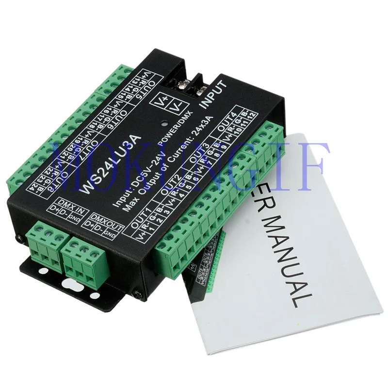 Fast shipping 10Pcs 24CH DMX Controller 512 Decoder RGB LED Strip Module Dump Node 24x3A WS24LU3A 5-24V | Лампы и освещение