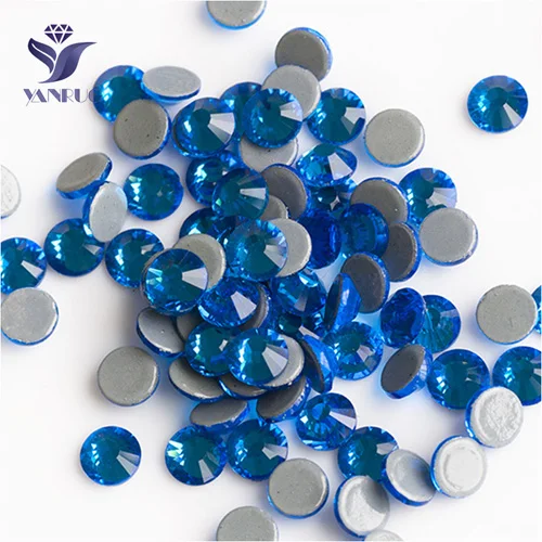 Capri Blue YANRUO 2058 Стразы для горячей фиксации Стразы для рукоделия с плоской задней поверхностью для рукоделия стеклянные камни для горячей фиксации Стразы для одежды - Цвет: Capri Blue