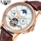 Новые мужские автоматические механические часы LIGE 2019, спортивные часы с турбийоном, повседневные модные наручные часы в стиле ретро с кожаным ремешком, мужские часы