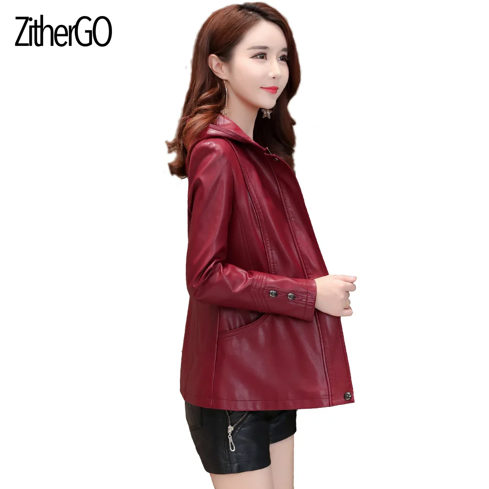 Новый искусственный кожаный пиджак женский 2018 весна женская кожаная куртка