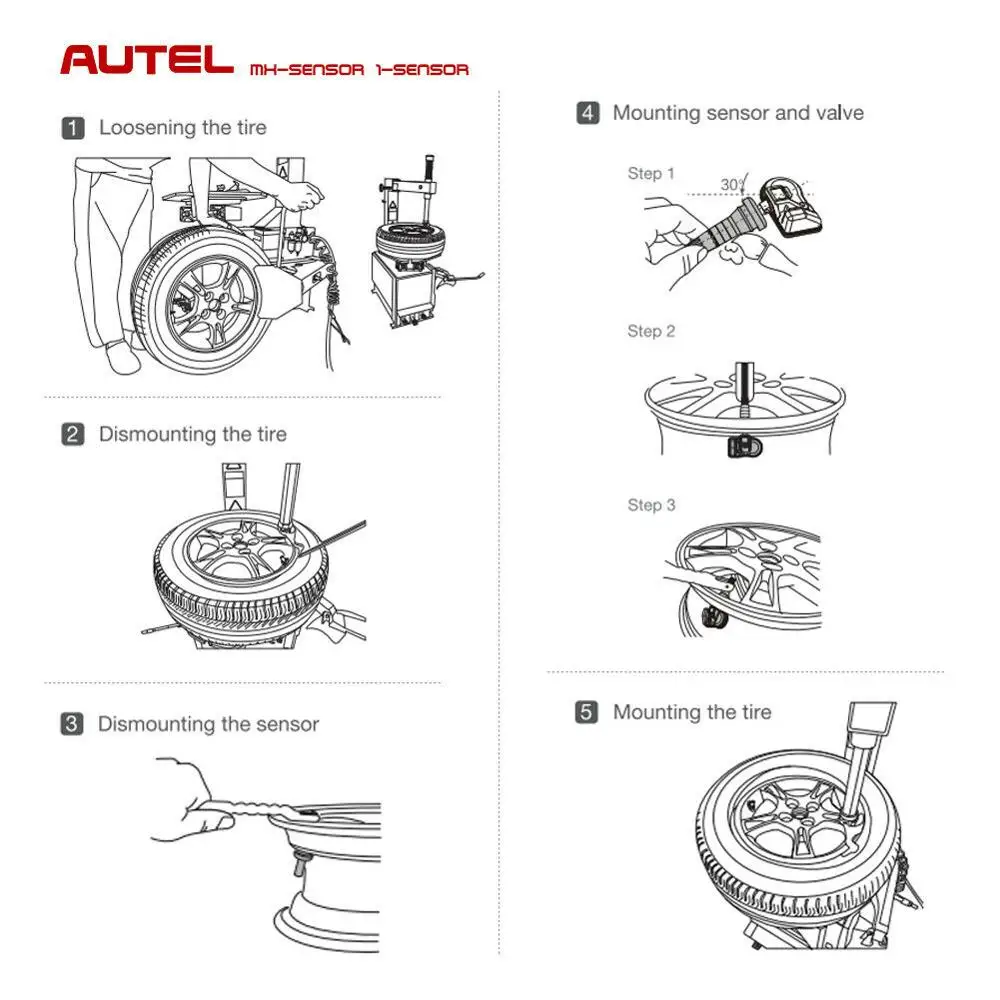 AUTEL 2 в 1 TPMS Датчик 433 315 МГц MX датчик давления шинах контроля автомобильный