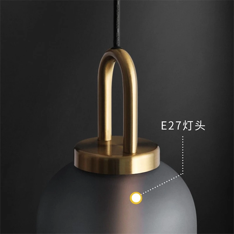 

Postmodern Glass Ball Pendant Lights Restaurant Dining Room Kitchen Hanging Lamps Study Bedroom Bedside Lamps Lighting Fixtures