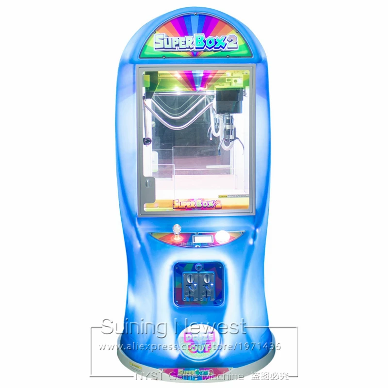 

Blue Super Box Coin Operated Games Mini Doll Toy Cranes Claw Game Machine For Sale