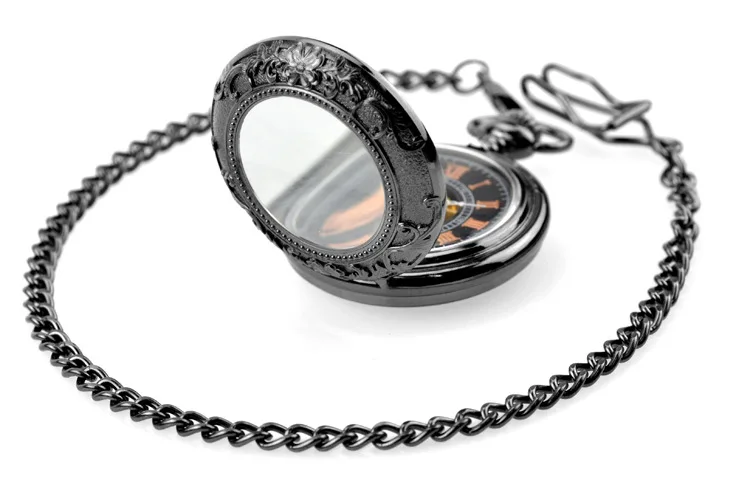 Часы-скелетоны мужские/женские механические карманные с лупой