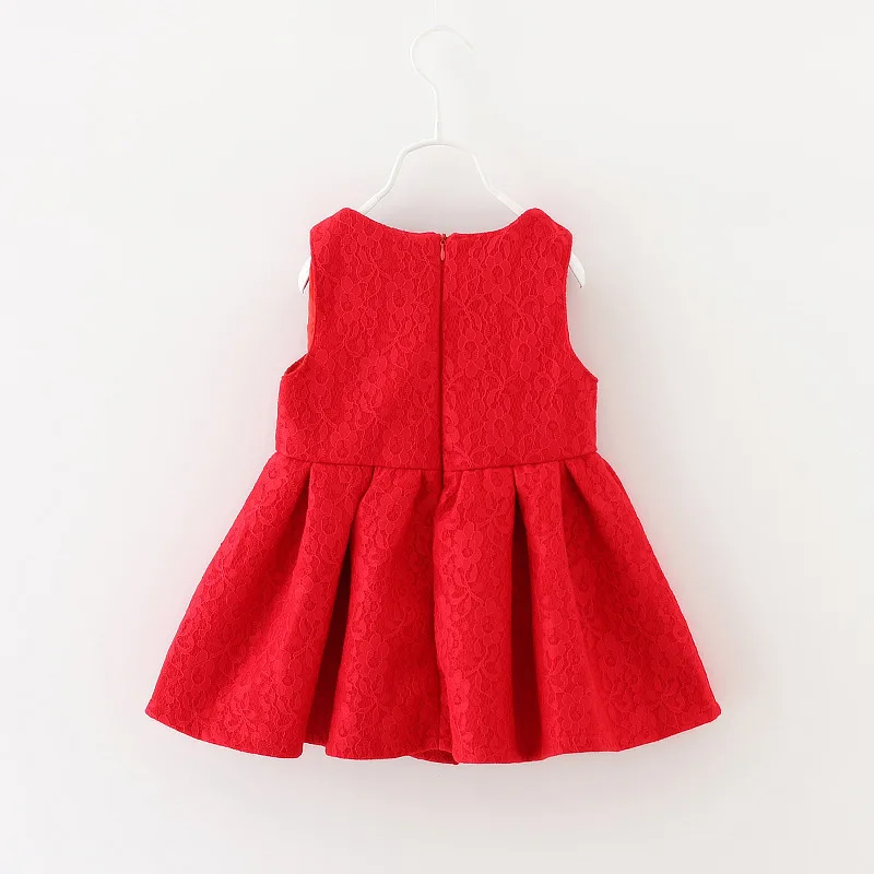 Платье принцессы для девочек детские платья маленьких хлопковое Красное