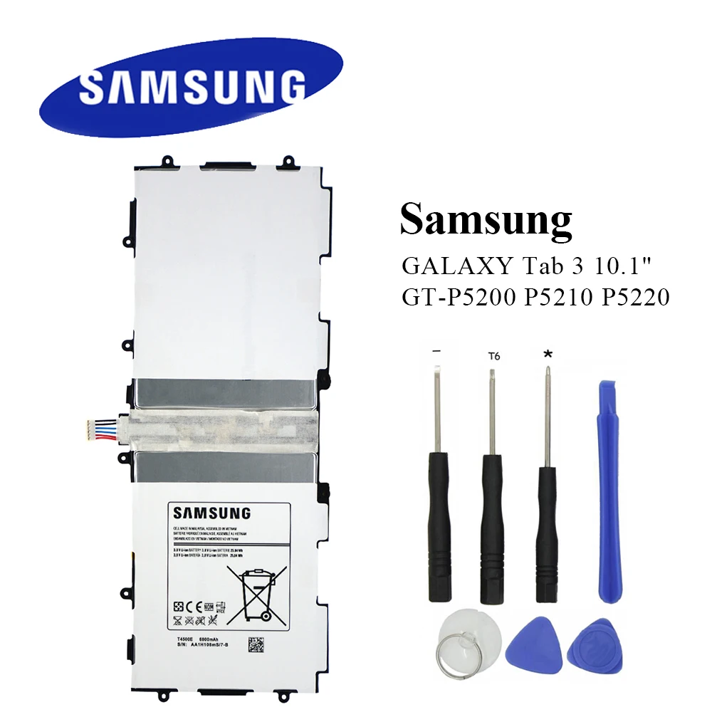 

Original T4500E For Samsung Galaxy Tab 3 10.1 Tablet Battery GT-P5210 P5200 P5220 P5213 6800mAh Real Capacity Akku