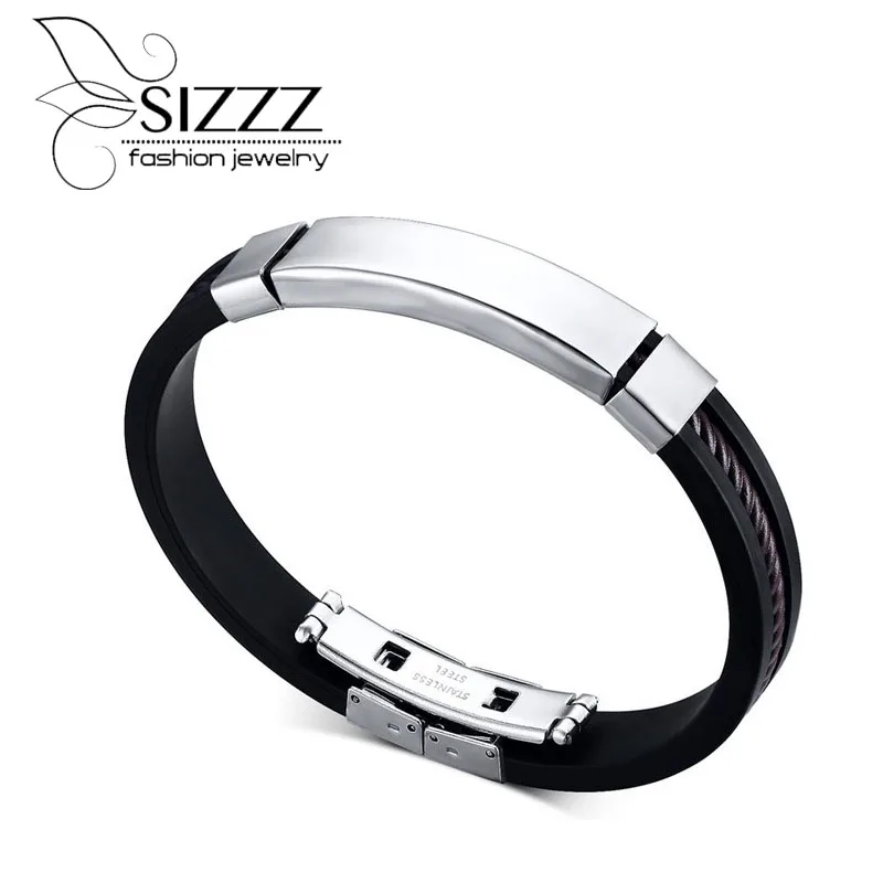 

Joyme ID Friendship Bracelets Women And Men Double Safety Clasps 316L Stainless Steel Hiphop Geometric Fashion Bracelet