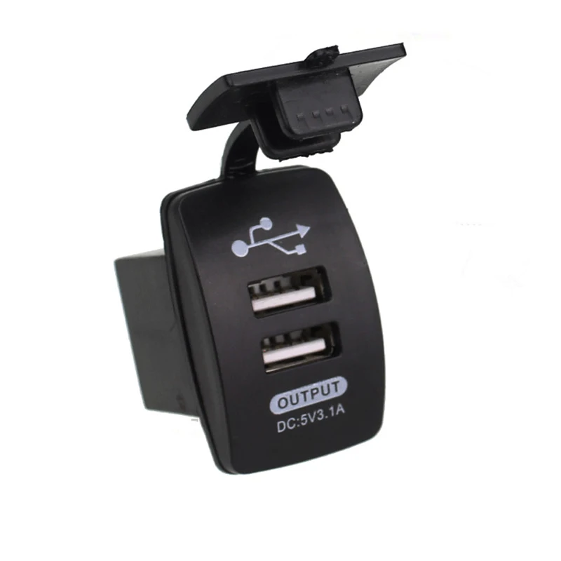 12 V-24 V Мини двойной микро порт USB разъем Автомобиль Мотоцикл гнездо для автомобильного прикуривателя 5V 2.1A/1A автомобиля Зарядное устройство с Водонепроницаемый Панель