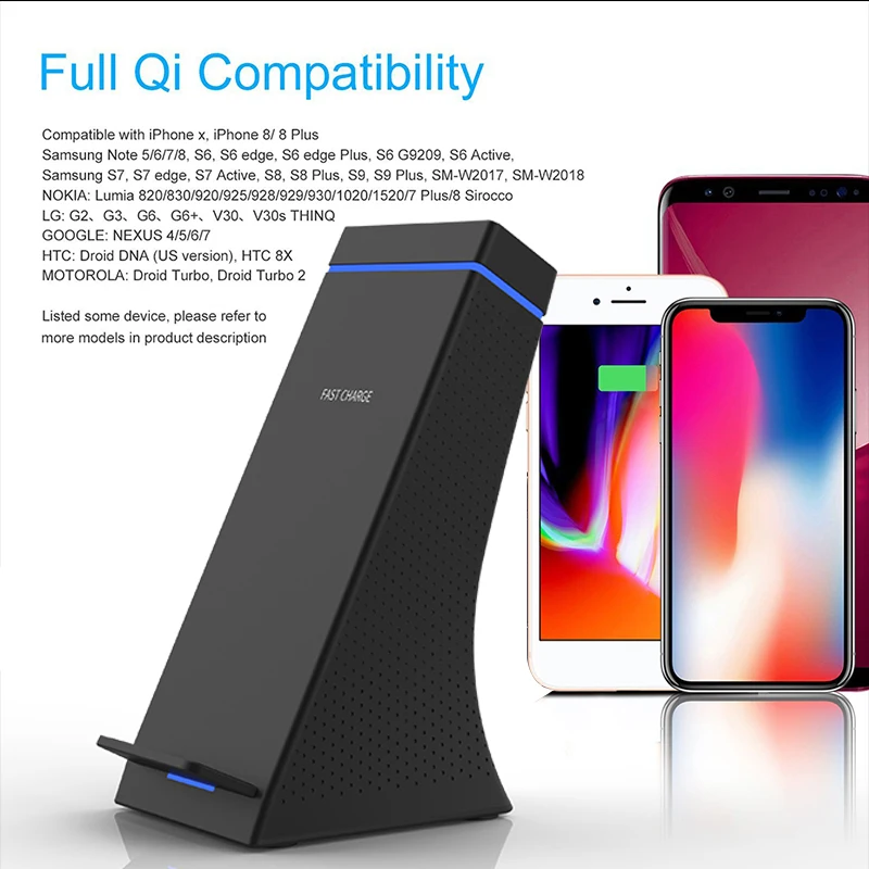 Новинка Qi быстрая Беспроводная зарядная подставка с bluetooth-динамиком для улицы, стерео бас, высокое качество, для всех мобильных телефонов Qi
