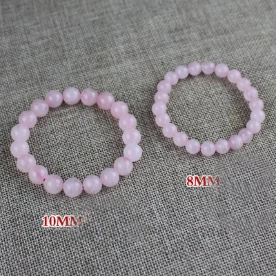 Браслет с натуральными камнями 8 мм розового цвета | Украшения и аксессуары