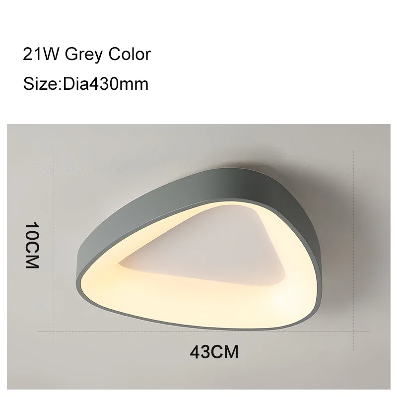 Grey Dia430mm NEO Gleam круглые/квадратные/треугольные современные светодиодные потолочные лампы для гостиной, спальни, кабинета с регулируемой яркостью+ RC потолочные светильники - Цвет корпуса: Grey Dia430mm