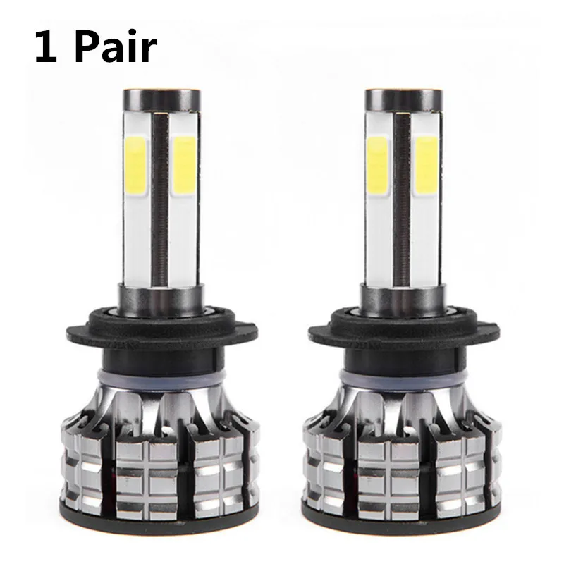 1 Pair Вдлительную 4 стороны 2 предмета H7 светодиодный лампы Нет Ошибка H4 светодиодный Canbus H11 светодиодный лампы h8 HB3 9005 HB4 9006 H9 80 Вт 14000LM Авто Противотуманные фары 6000K - Испускаемый цвет: 1 Pair