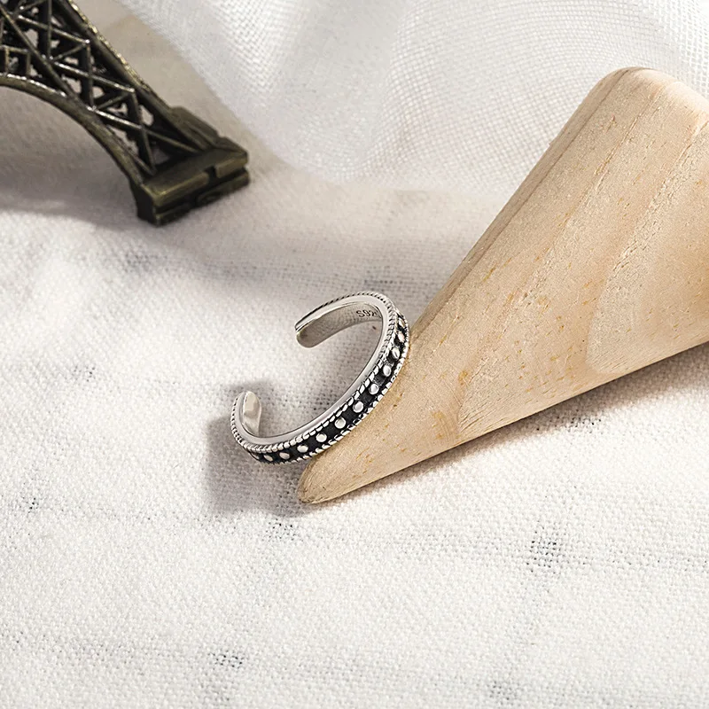 Богемные винтажные серебряные бусины 925 Пробы Кольца для женщин Bijoux подарок женский регулируемый размер кольца на палец Anillos