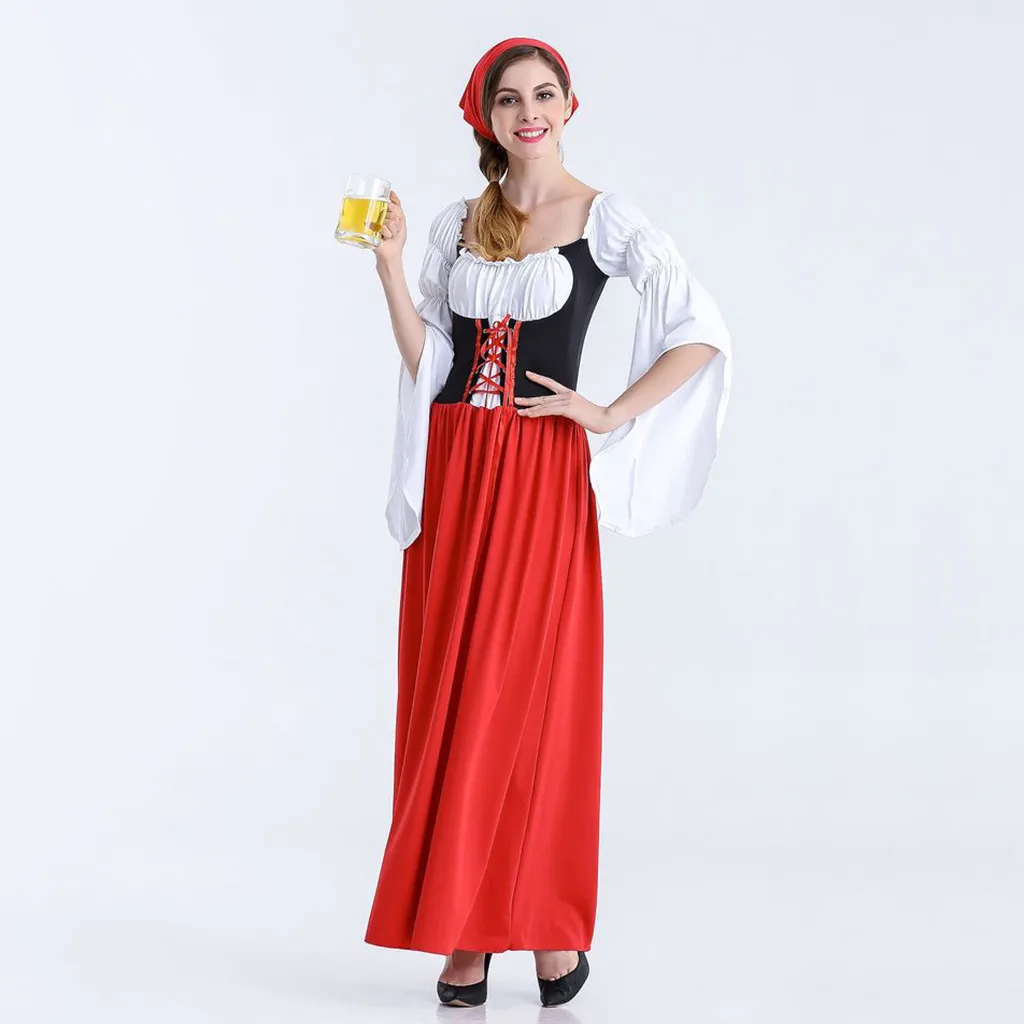 Женские вечерние платья с длинным рукавом для вечеринки карнавал Bavarian Oktoberfest