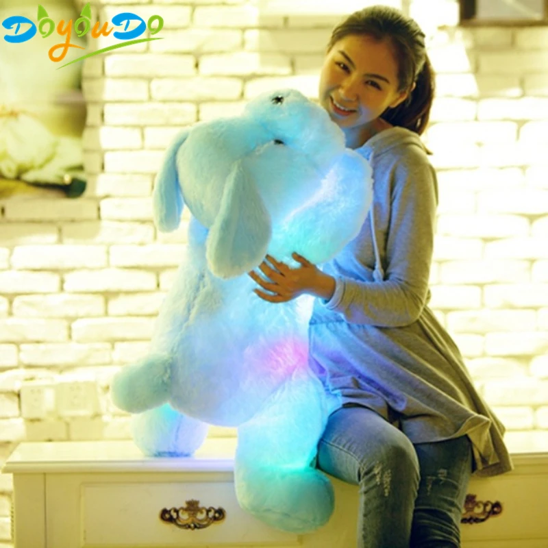 35/50 см Kawaii световой собака плюшевая Тедди Куклы игрушки Красочная светодиодная
