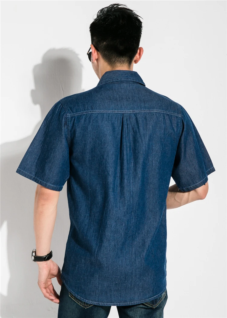 Trust мечта 2017 Новый Человек модные летние джинсовые рубашки с коротким рукавом