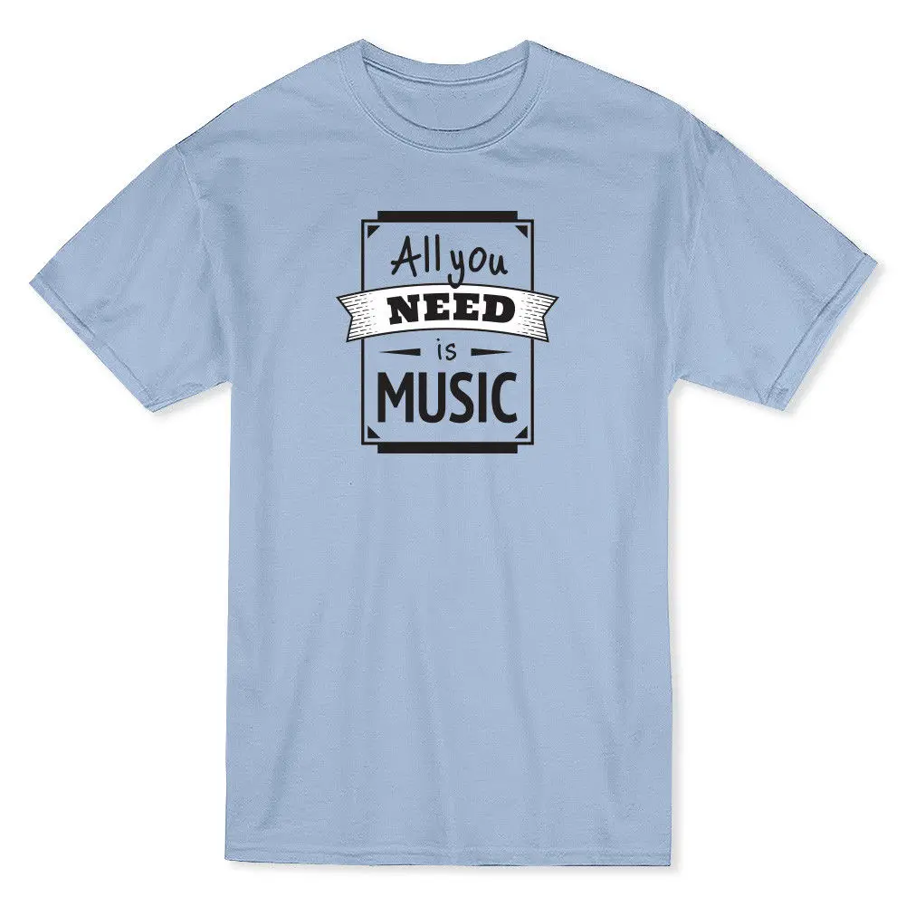 &quotAll You Need Is Music&quot Label Quote Men's T-shirt | Мужская одежда