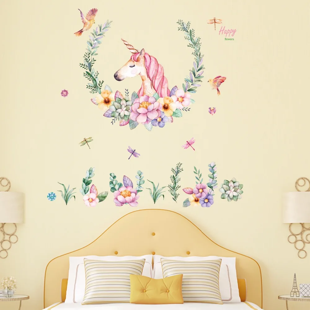 Joylong Pusheen Кот наклейки мультфильм милый Единорог декор для стен Сделай Сам Kawaii