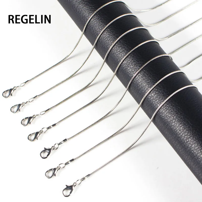 

REGELIN New 41/45/50/60cm Length Stainless Steel Chain snake chain Clavicular chain Lobster Clasps Simple Chains Necklace