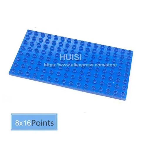 Duplo Совместимость с лего Дети DIY игрушки ABS пластик строительные игрушки блоки кирпичи части 8x8 развивающие обучающие игрушки для ребенка 3 лет - Цвет: 8x16 Blue