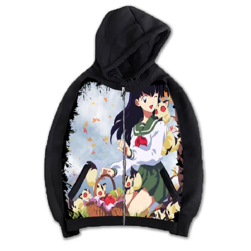 High-Q унисекс аниме Cos Inuyasha Higurashi Kagome Sesshoumaru толстовка на молнии с капюшоном