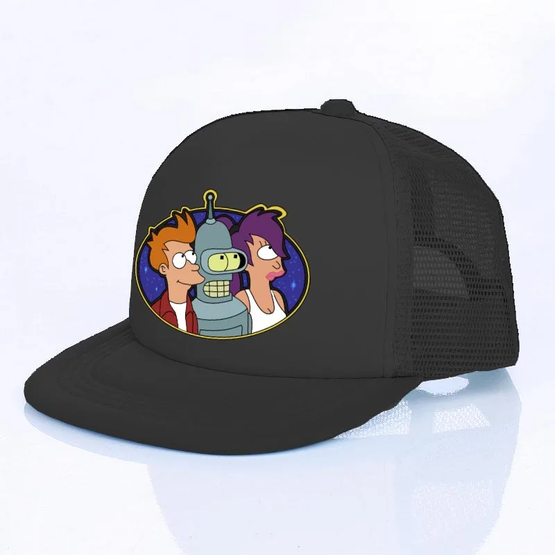 YF10720 Planet Express Rocket Ship Outdorr Mesh Hat For Men Women Futurama Bender Meme Snapback Caps Combat Robot Trucker Cap YF107 - Цвет: YF10720