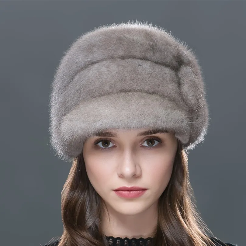 2017 LTGFUR Новые шапки из цельного меха норки Брендовая женская шапка Модная