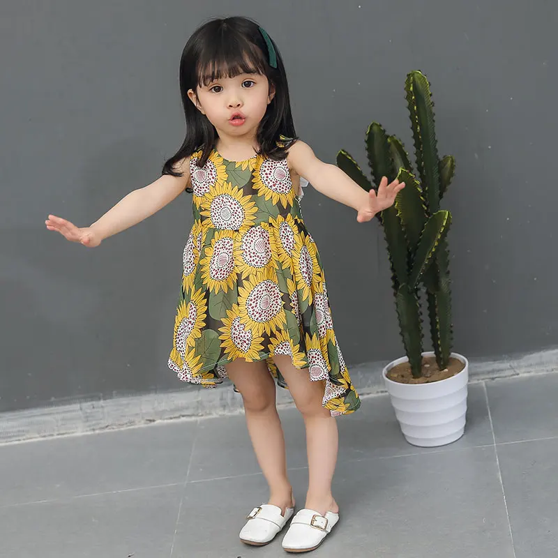 Infantil Girls Dresses 2018 Cotton Cute Princess Children Clothing Floral Sleeveless Kids A-line Dress for 12M-6Y 5ds680 | Детская