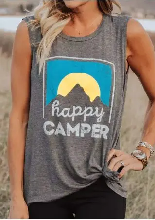 Женская майка без рукавов с принтом harajuku rave festival Ulzzang летняя футболка Happy Camper