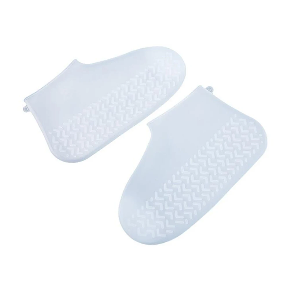 

1 Pair Reusable Shoes Covers Anti-Slip Waterproof Silicone Shoes Protectors Indoor Outdoor White Rain Boot Shoe Accessories Case