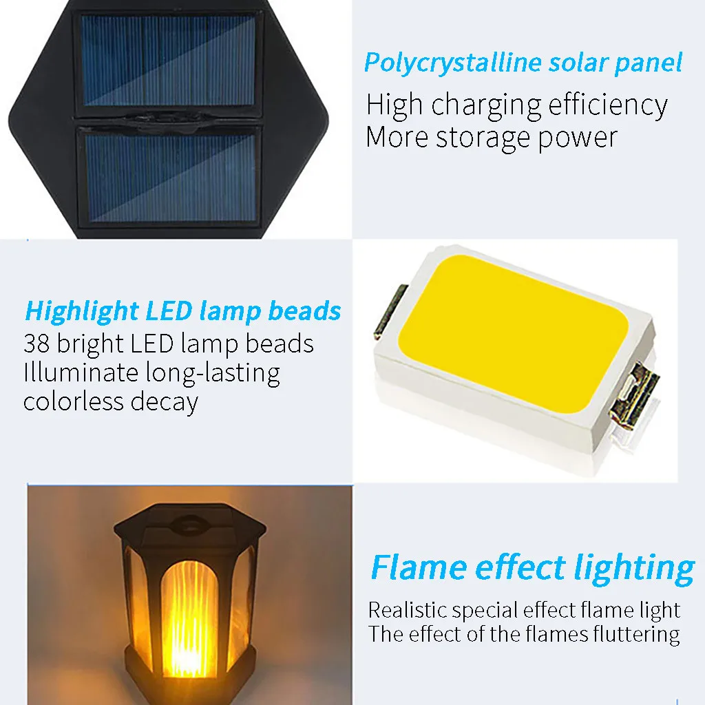 Светодиодный уличный светильник солнечная энергия открытый патио шестиугольная