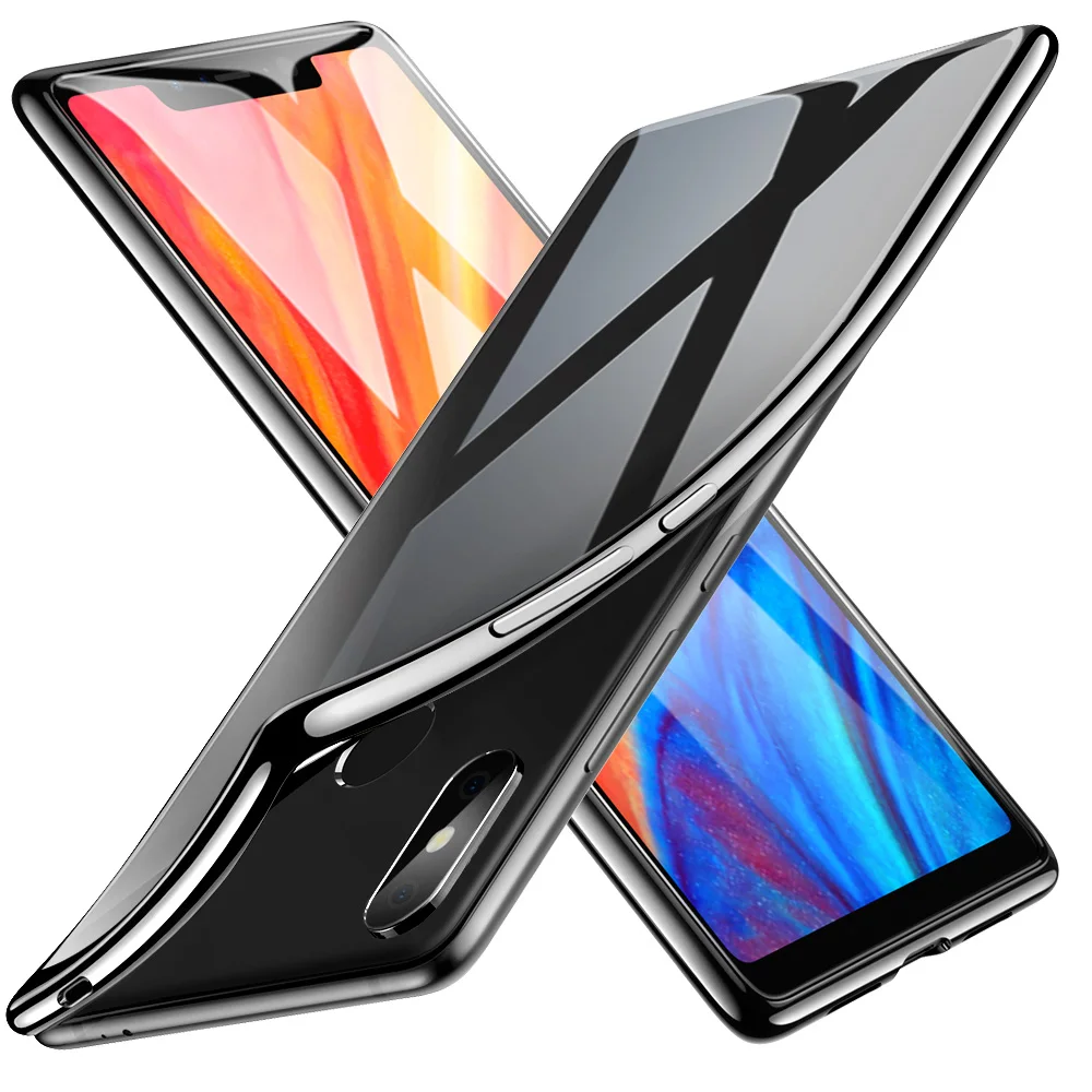 ESR чехол для Xiaomi Mi 8 Прозрачная мягкая оправа из ТПУ Яркий глянцевый черный синий