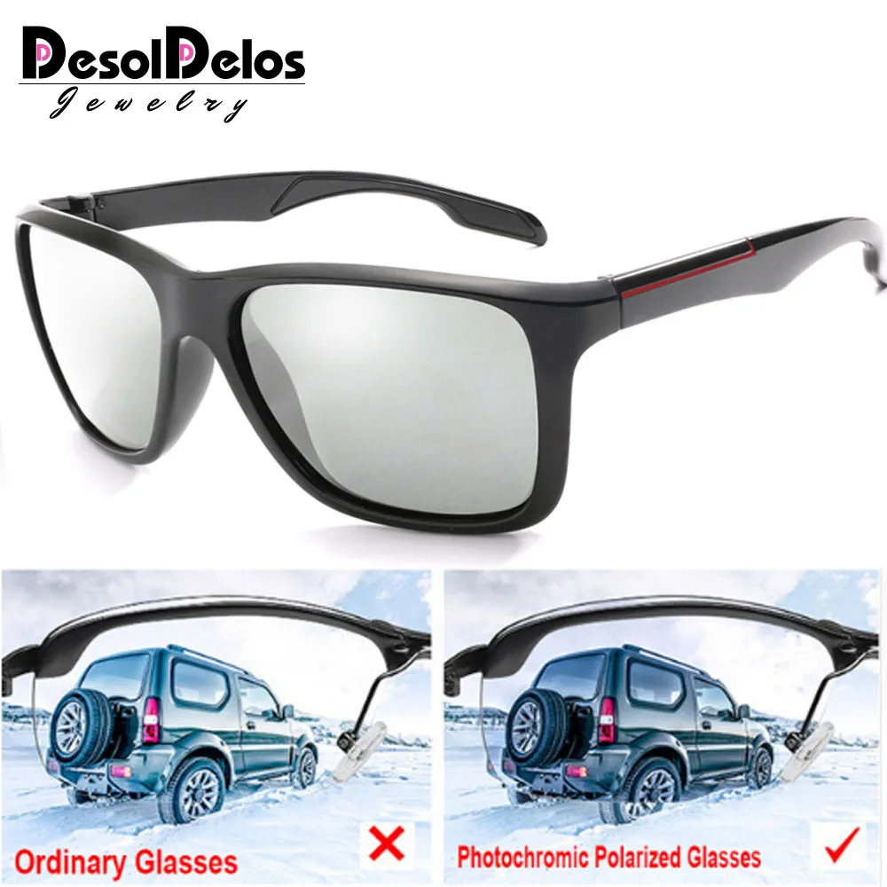 

2022 Photochromic Polarized Sunglasses Men Car Driving Goggles Chameleon Sunglass Male Discoloration Glasses B1037