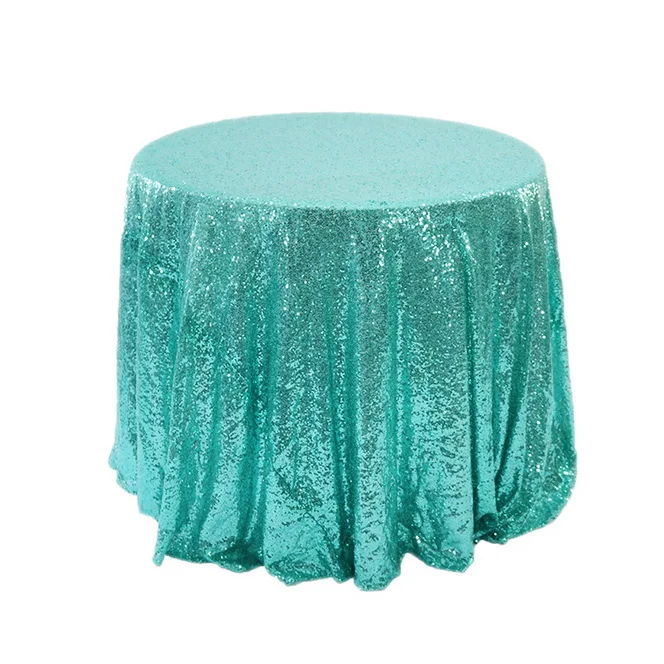 Tiffany blue SMOPOR розовое золото, с пайетками вышитая круглая Свадебная скатерть вечерние скатерть декоративная столовая прямоугольная скатерть - Цвет: Tiffany blue
