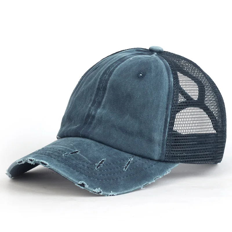 Navy blue Козырек Кепка женская шапка с отверстием для хвоста кепка для женщин Бейсболка Ретро сетчатая Кепка утиный язык Кепка s теннисная Кепка уличная спортивная уличная одежда - Цвет: Navy blue