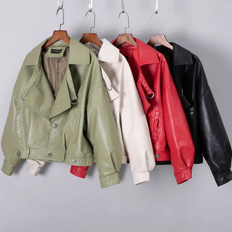 New Fashion Women Autumn Winter Faux Leather Jackets Basic Female Coat Biker Jacket Pu | Женская одежда