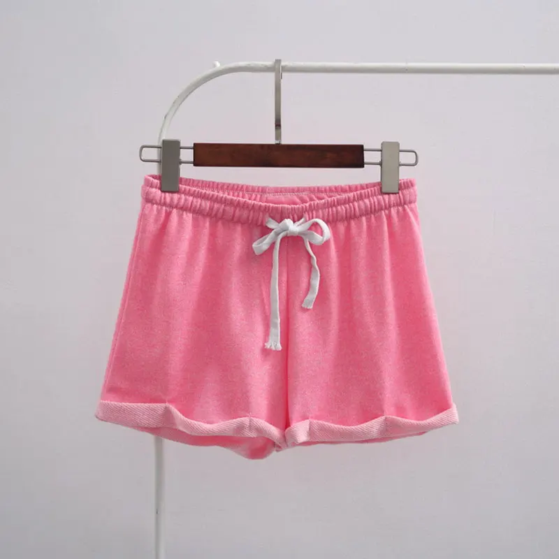 pink BZEL новые хлопковые Пижамные шорты для девочек, женские свободные короткие штаны, повседневные спортивные шорты, женские пижамные штаны большого размера - Цвет: pink
