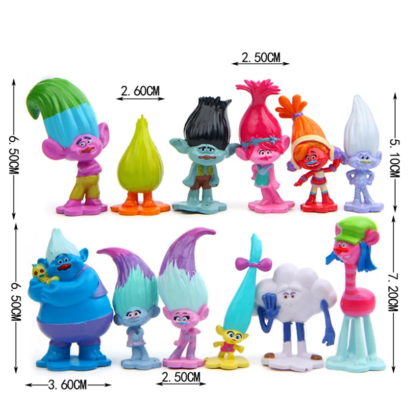Hasbro тролли 12/шт фигурка игрушка голова метлы эльф сделай сам дикая озелененная