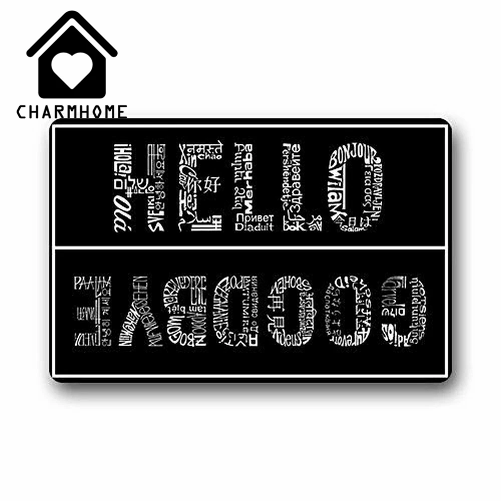 Бургундия CHARMHOME изготовленная на заказ машина-моющийся дверной коврик привет и до свидания Крытый/Открытый коврик для ванной кухонный ковер - Цвет: Бургундия