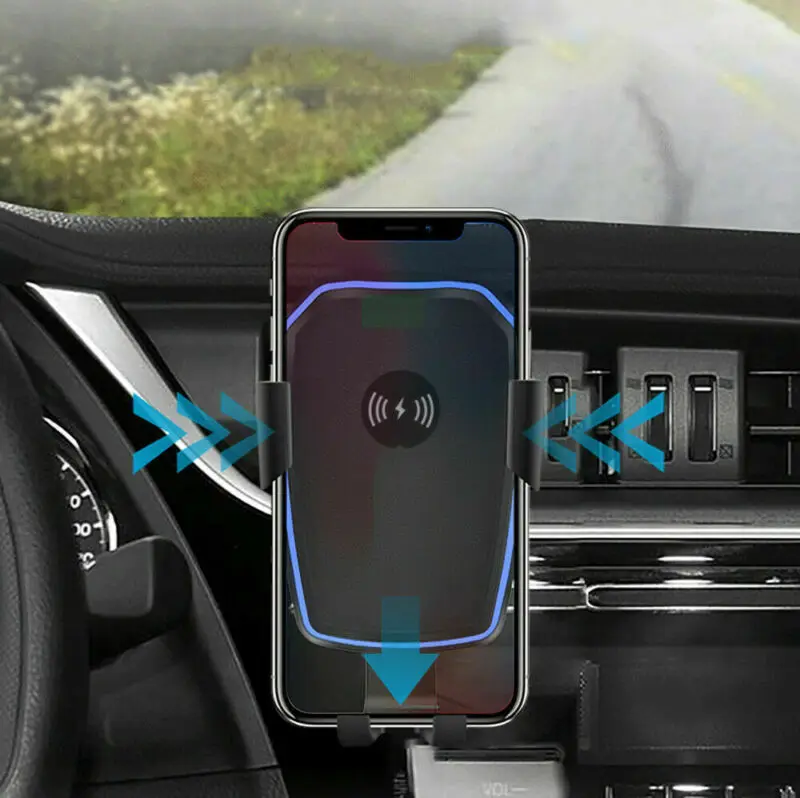 Qi Беспроводная быстрая зарядка автомобильное зарядное устройство Держатель подставка 2 в 1 для сотового телефона
