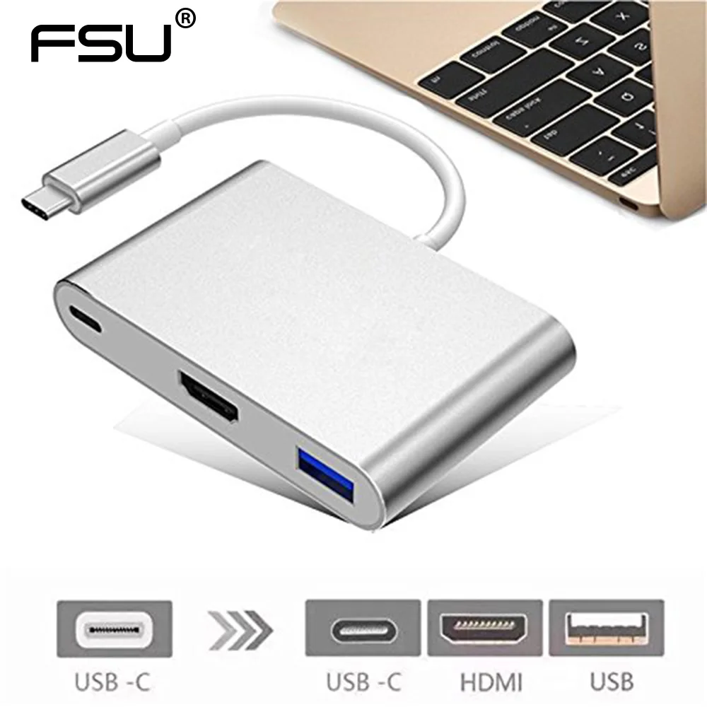 Конвертер SB Type C 3 1 кабель с разъемом HDMI type для Apple Macbook Google Chromebook Pixel зарядное