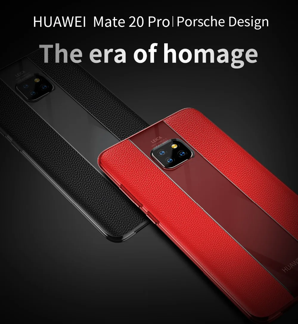 For Huawei Mate 20 Pro Phone Case Luxury Porsche Design Leather Skinned PU Silicone TPU Soft Cover for Mate20 |