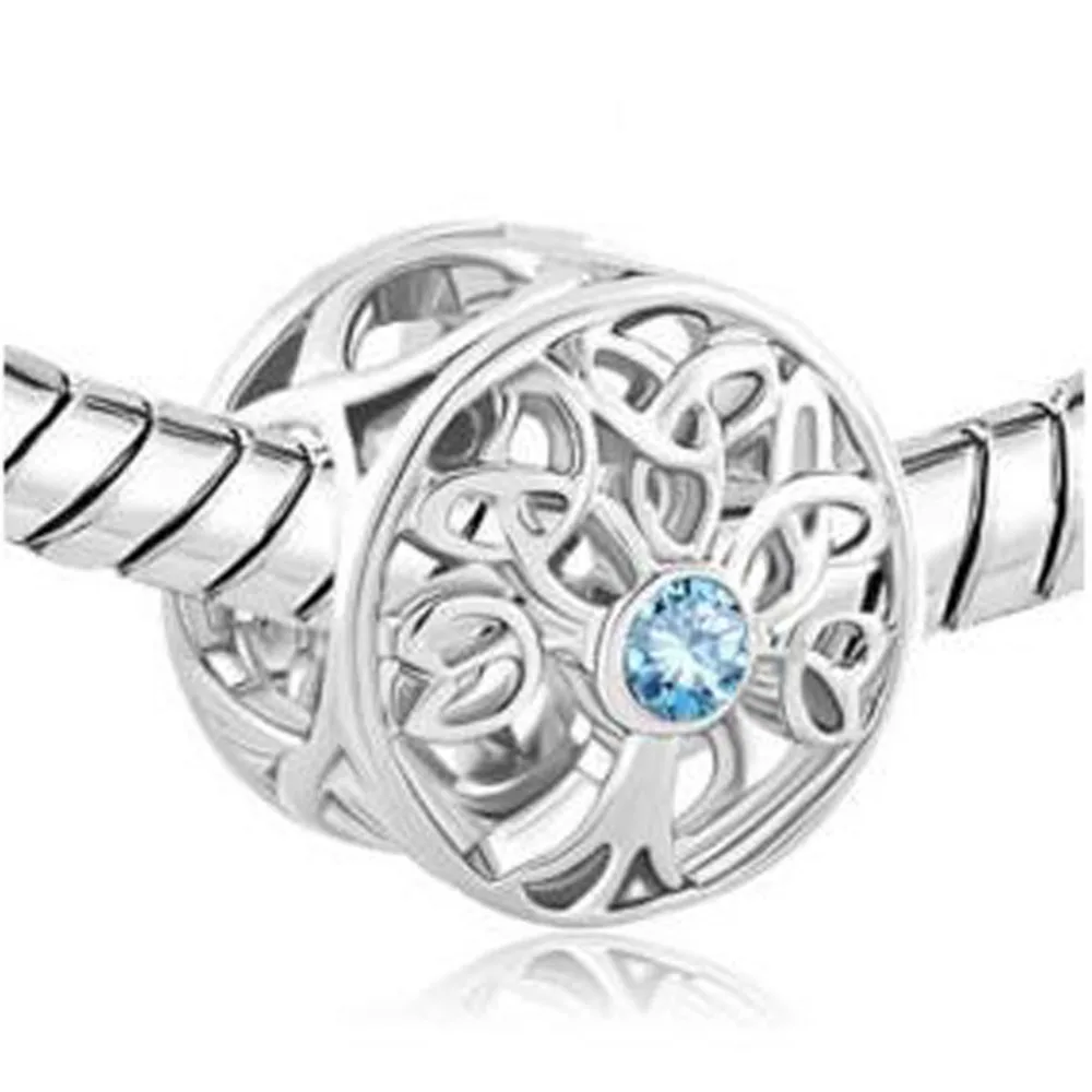 slide charm Free shipping Crystal blue water the tree of life bracelet beads Fit Pandora bracelets | Украшения и аксессуары