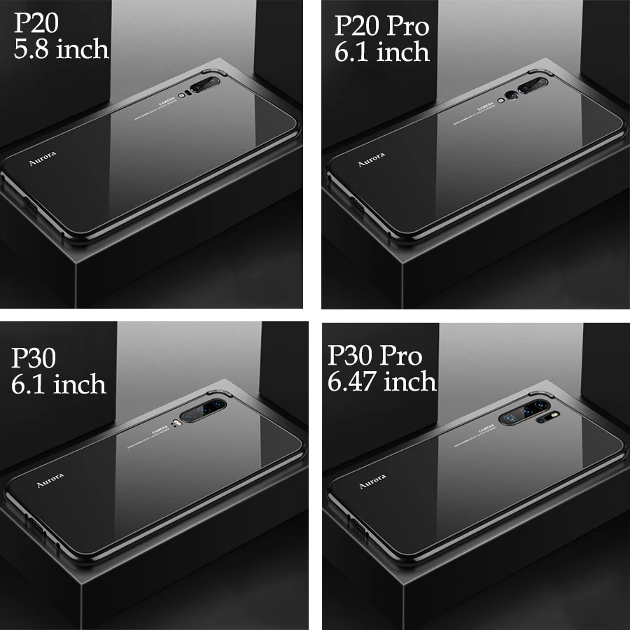 P20 P 30 P30 PRO чехол Роскошный металлический каркас противоударный Аврора закаленное