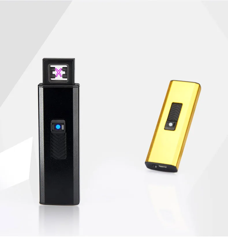 Мини Портативная USB Зажигалка двойная металлическая дуга ветрозащитная безопасная прочная электрическая зажигалка креативная u-дисковая форма гаджеты для мужчин