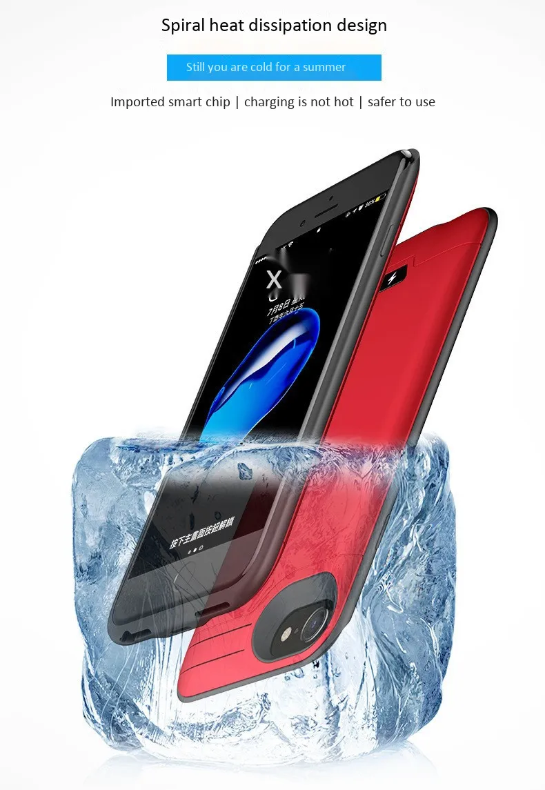 5200/8200 мАч чехол для зарядки аккумулятора большой емкости для iphone 6s 7 8 Внешний аккумулятор чехол для зарядки для iphone 6s 8 7 plus чехол для аккумулятора