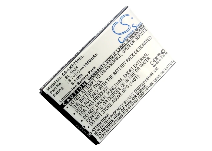 BL 59JH батареи Cameron Sino 1650mAh для LG AS870 D500 D505 D520 FX3 MS500 F3Q F5 F6 L7 II P710 P715 VS890 Verizon VS870|cameron