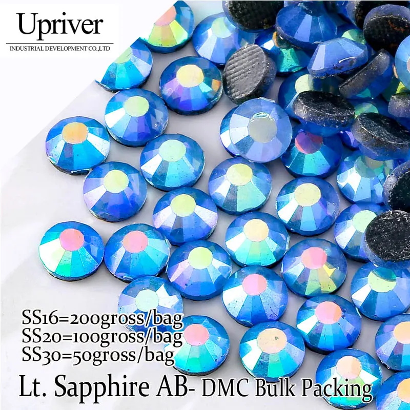 Оптом Большая упаковка DMC Light Sapphire AB ss6 ss10 ss16 ss20 ss30 стеклянная для одежды | Дом и сад